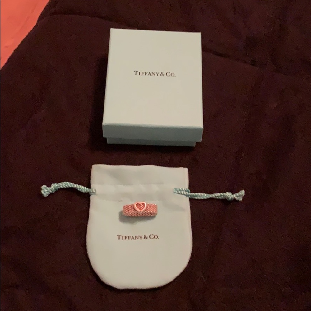 DISCONTINUED Authentic Tiffany &Co heart mesh ring